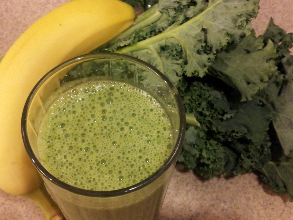 Kale, Pineapple, Almond Milk Smoothie