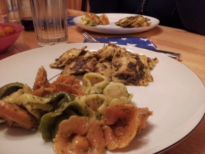 Pesto Ravioli and Tortellini